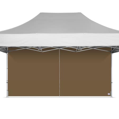 E-Z Up TAA Compliant Endeavor Middle Zipper Sidewall, 15' W x 15' H, Coyote Brown SWEND3FXTMZ15CB